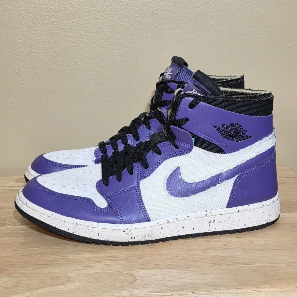 Air Jordan 1 Zoom CMFT Comfort Crater Purple White High CT0978-501 Men’s Size 11
